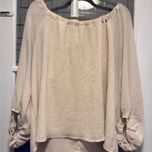Elegant Cream Off-Shoulder Women's Top